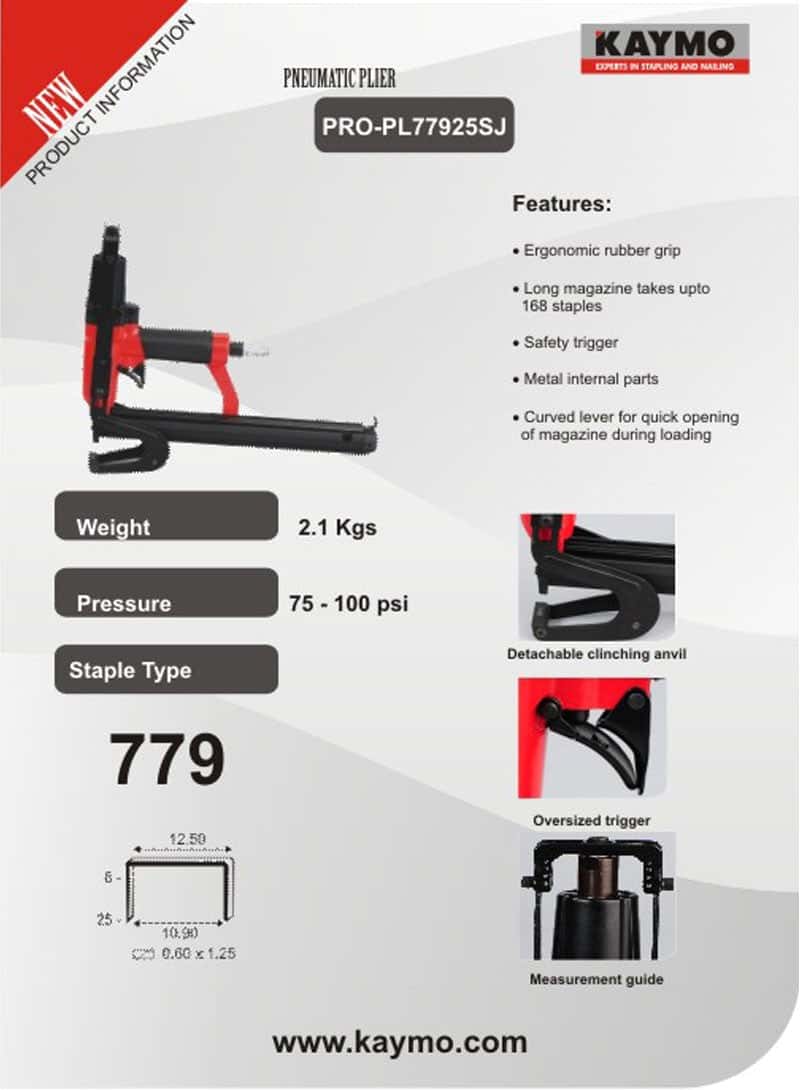 PNEUMATIC PLIER KAYMO PRO-77925 SJ SHORT JAW - Image 2
