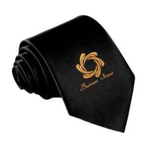 PERSONALIZED SOLID BLACK FORMAL TIE