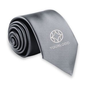 PERSONALIZED SOLID GREY FORMAL TIE