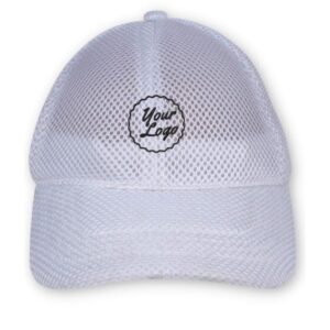 CUSTOM LOGO AIRY MESH BASEBALL CAP WHITE