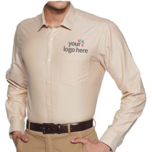 MEN'S ECONOMY LONG SLEEVE OFFICE SHIRT BEIGE