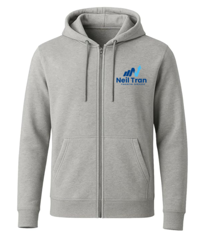 PERSONALIZED FULL ZIPPER HOODIE GRAY