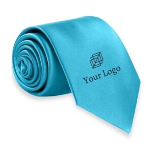 PERSONALIZED SOLID TURQUOISE BLUE FORMAL TIE