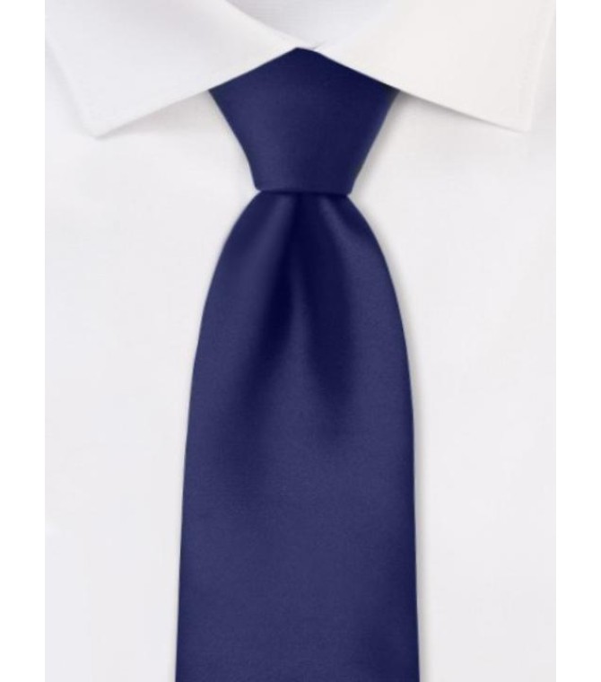 PERSONALIZED SOLID NAVY BLUE FORMAL TIE - Image 2